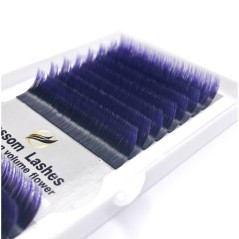 Ombre Purple, Easy Fan Flower Eyelashes for fast volume 0.07, connected in the base