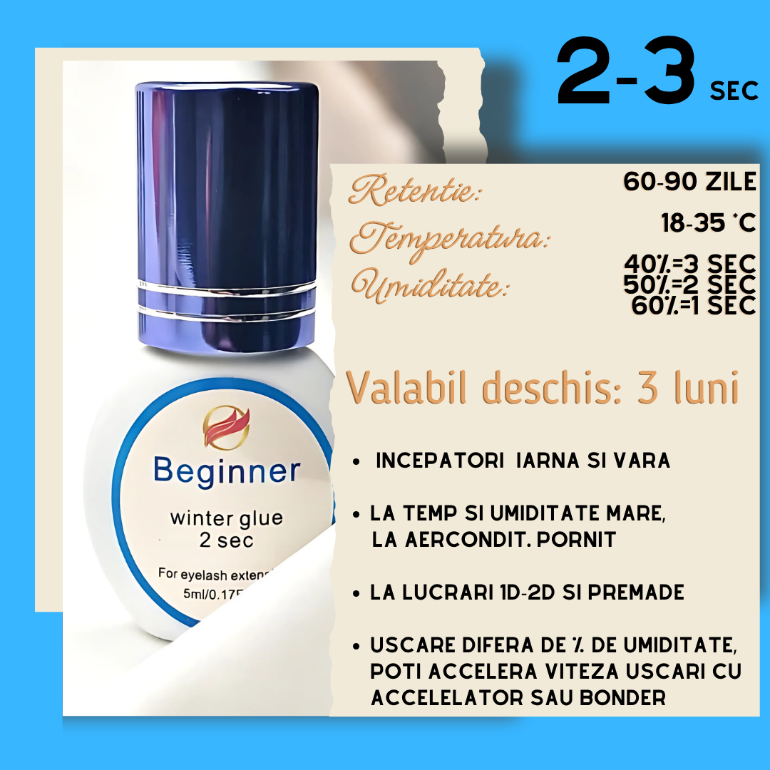 Beginner Winter Glue, tempo di asciugatura 2 sec. 5ml