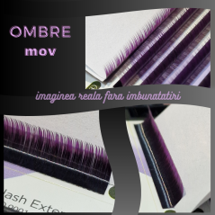 Eyelash extension Ombre iBeauty, black&Purple, thickness 0.10 two tone