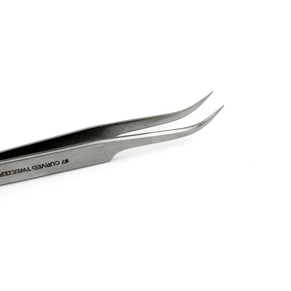 Penseta no.7 Curved Tweezer, Shahbaz & Sons, Precizie excelenta, pentru volum extensii gene + husa cadou