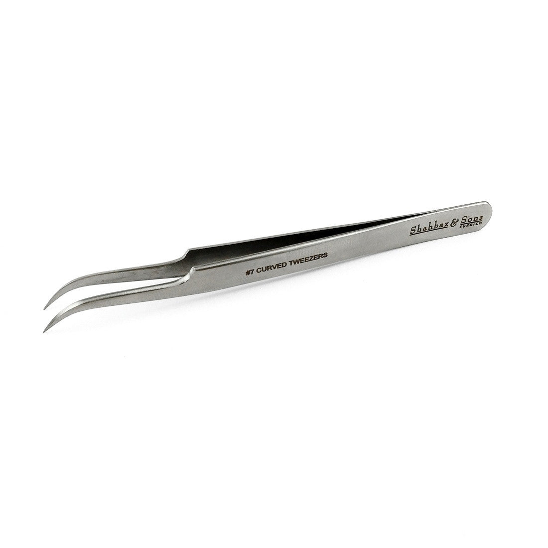 Penseta no.7 Curved Tweezer, Shahbaz & Sons, Precizie excelenta, pentru volum extensii gene + husa cadou