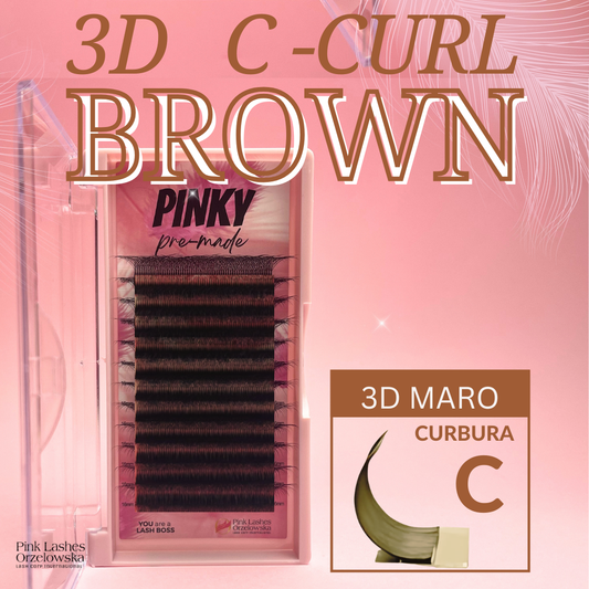 Pre-Made curbura C Maro, 3D W, Pinky, extensii gene