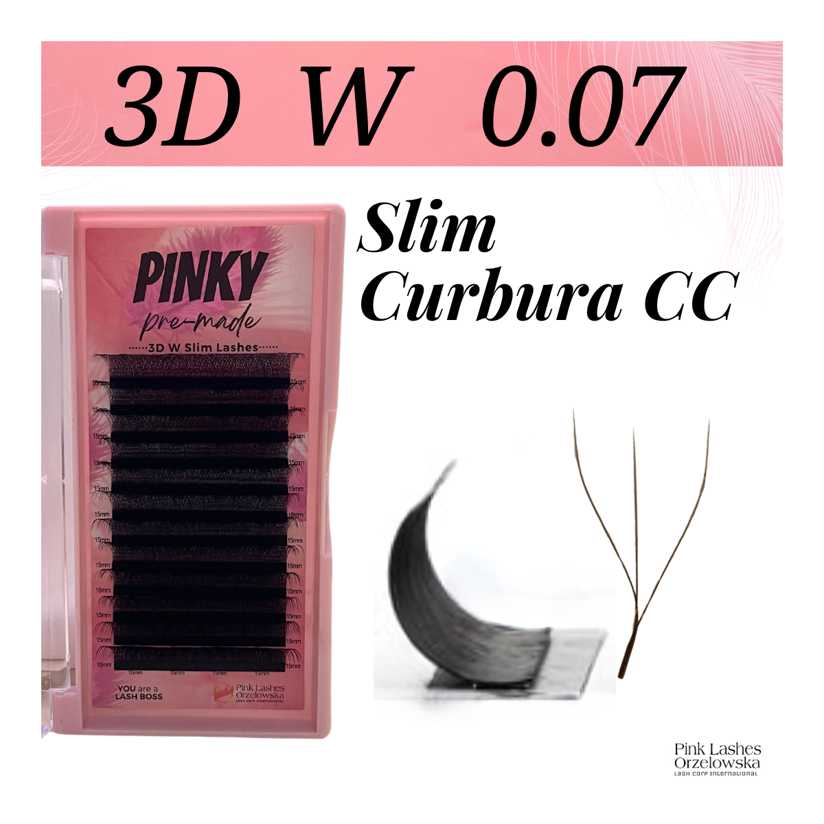 Pre-Made curbura CC, 0.07, 3D W, Pinky, extensii gene