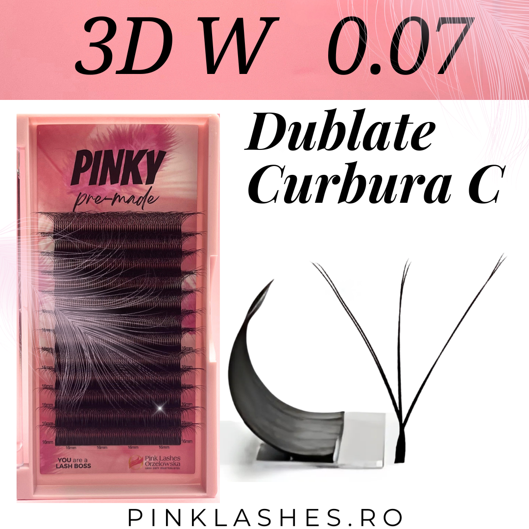 Pre-made Curbura C Pinky 3D W dublate - Extensii gene gata facute - NOU!!!!