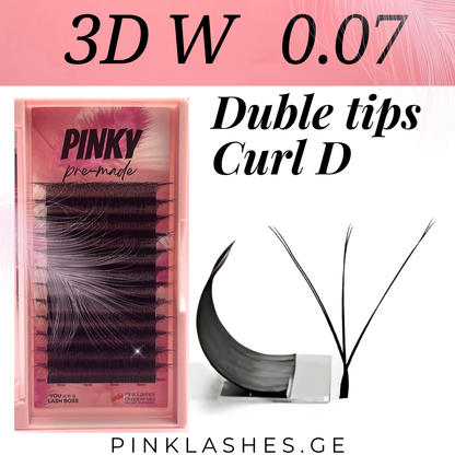 Pre-made Curbura D Pinky - Extensii gene gata facute