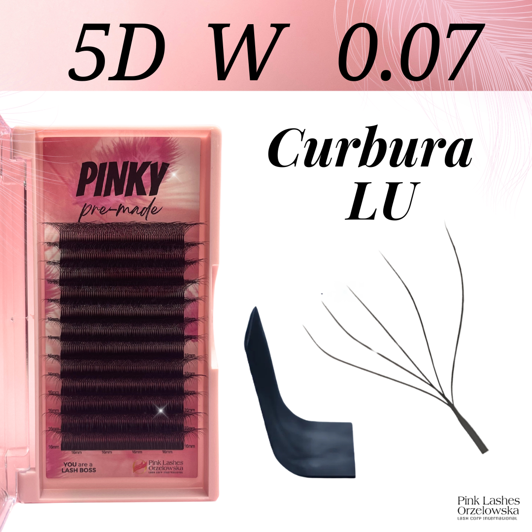 Pre-made Curbura LU Pinky - Extensii gene gata facute