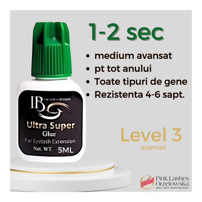 5ml Adeziv Ultra Super, uscare 1-2 sec , iBeauty, capac verde, rezistenta 4-6 saptamani, lipici pentru avansati