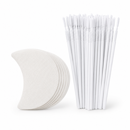 Set patch si microbrush alb pentru indepartarea extensiilor de gene