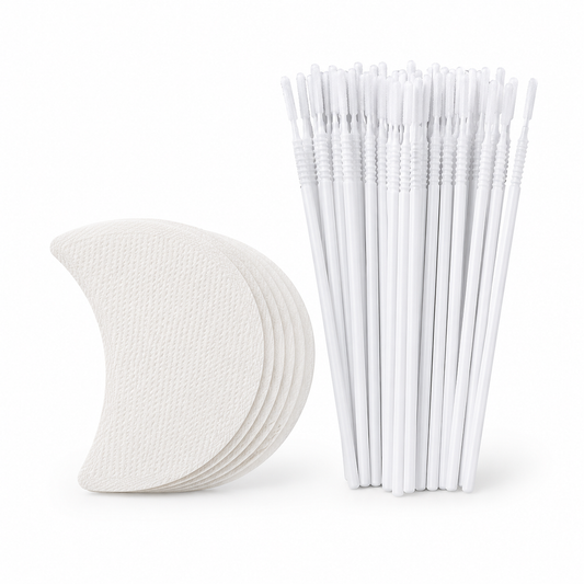 Set patch si microbrush alb pentru indepartarea extensiilor de gene