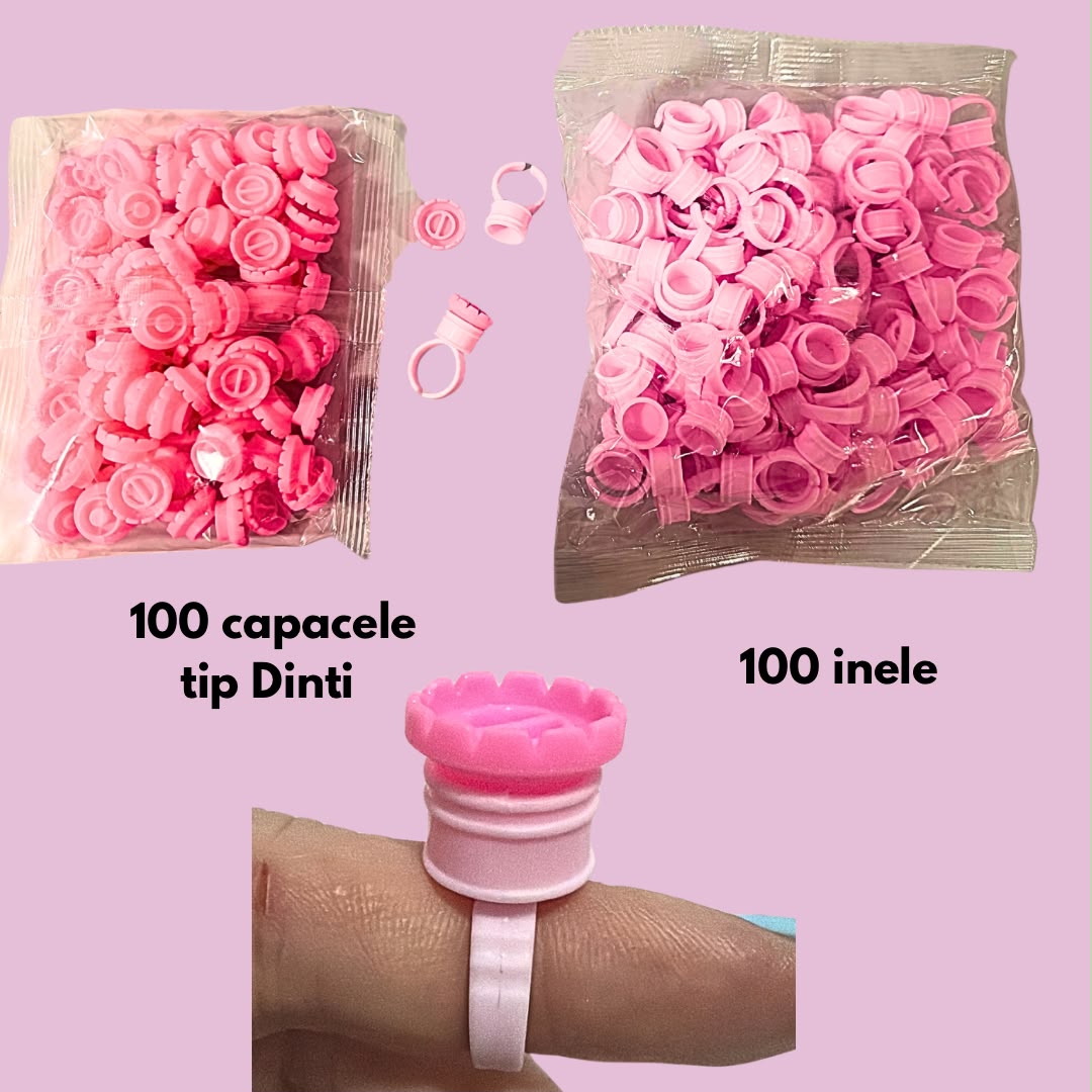 100 inele + 100 capacele tip dinti