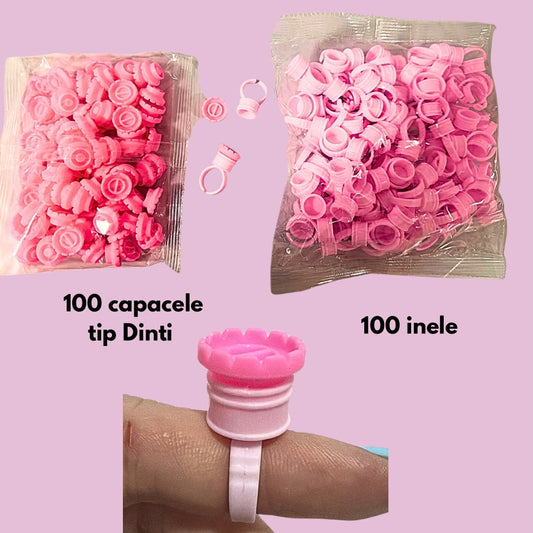 100 inele + 100 capacele tip dinti