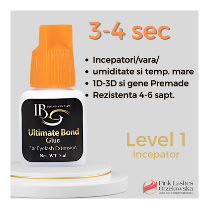 Adeziv pentru incepatori/vara/umidiatate mare/1D-3D Ultimate Bond 5ml, uscare 3 sec, iBeauty