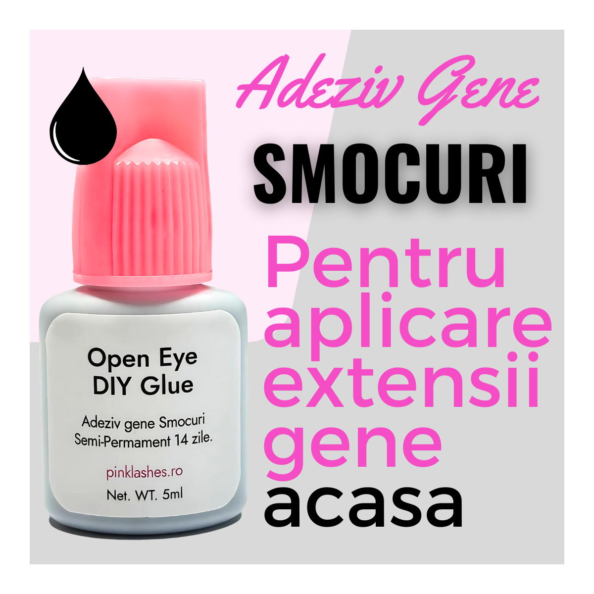 Adeziv Semipermament SMOCURI Open Eye DIY Glue pentru aplicare gene acasa