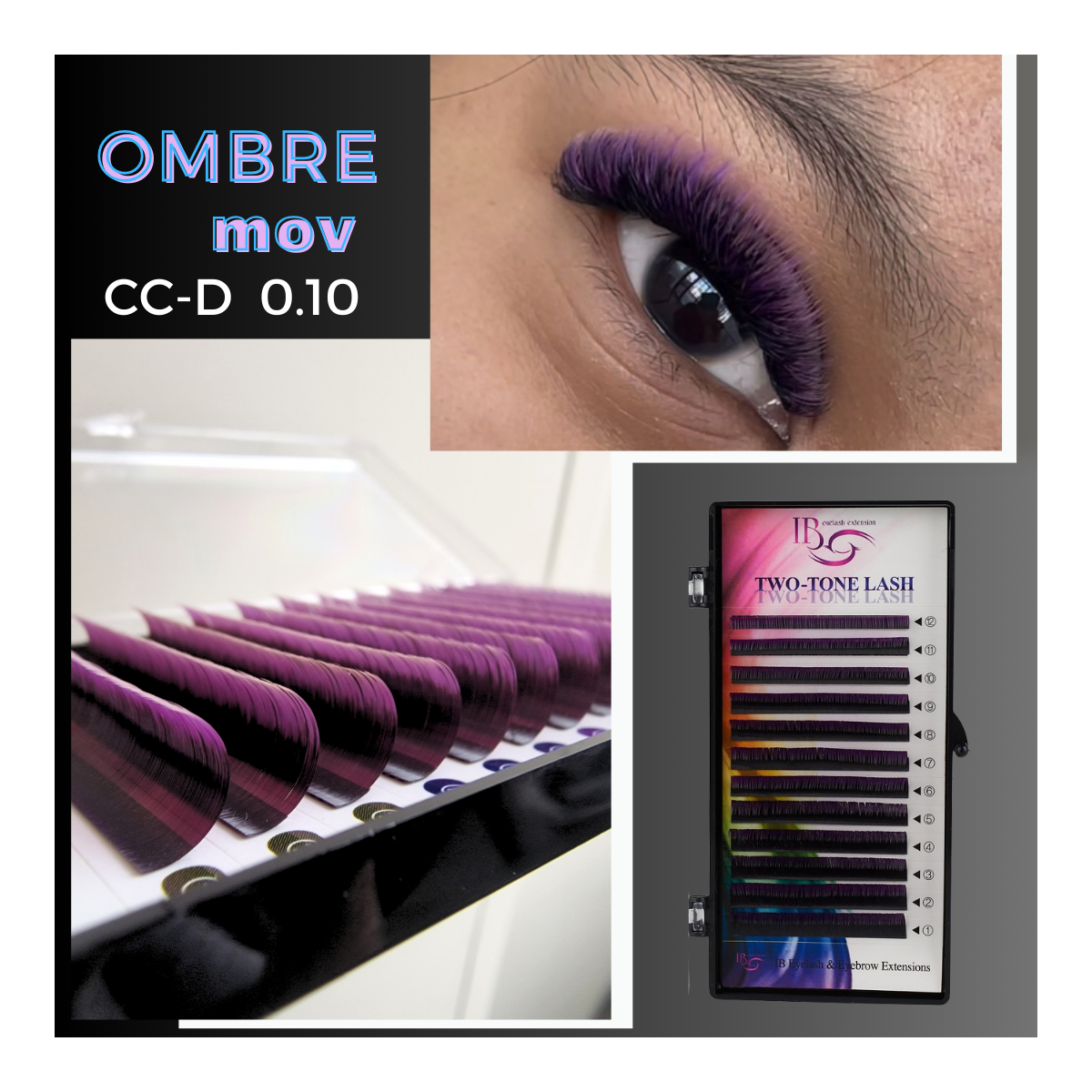 Ombre Mov 0.10 , iBeauty, fir cu fir two tone