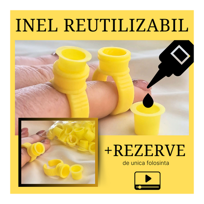 Inel /rezerve galbene - pentru adeziv extensii gene