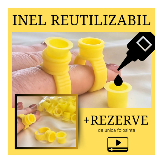 Inel /rezerve galbene - pentru adeziv extensii gene