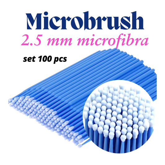 Microbrush Albastre - 2,5mm, Aplicatoare periute aplicare primer sau remover extensii de gene, 100buc
