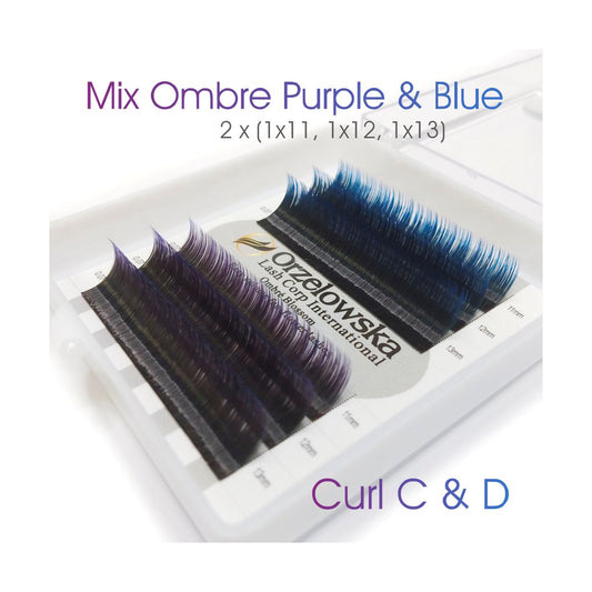 Gene Blossom OMBRE ALBASTRU-MOV evantai usor mix 11-13mm 6 linii