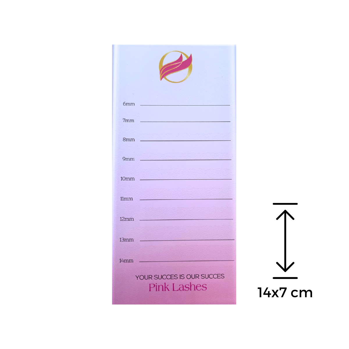 Paleta de sticla, cu marcaje pentru extensiile de gene