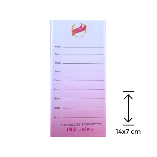 Paleta de sticla, cu marcaje pentru extensiile de gene