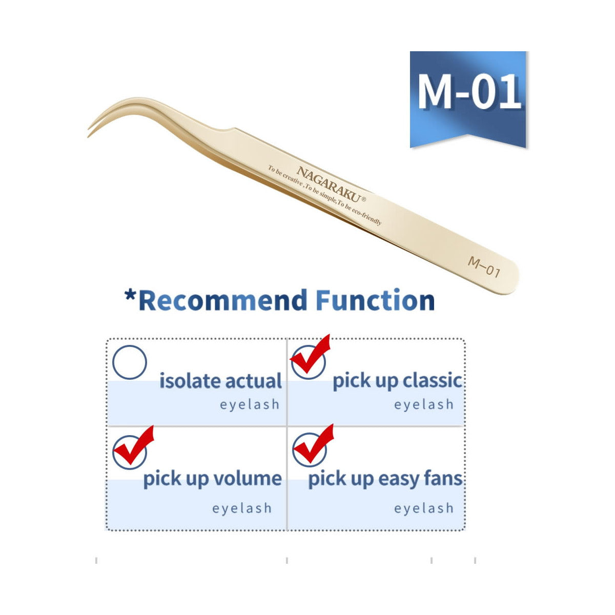 Penseta M-01 Nagaraku, pentru extensii gene