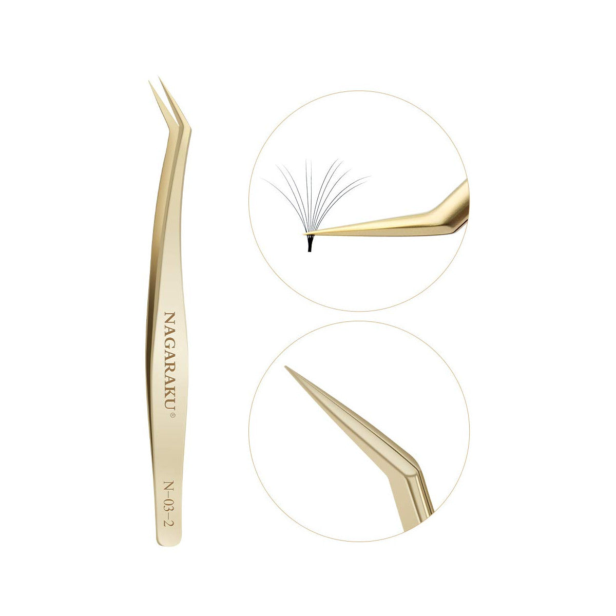 Penseta N-03-2 cu prindere precisa Nagaraku, pentru extensii gene