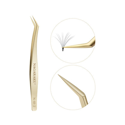 Penseta N-03-2 cu prindere precisa Nagaraku, pentru extensii gene