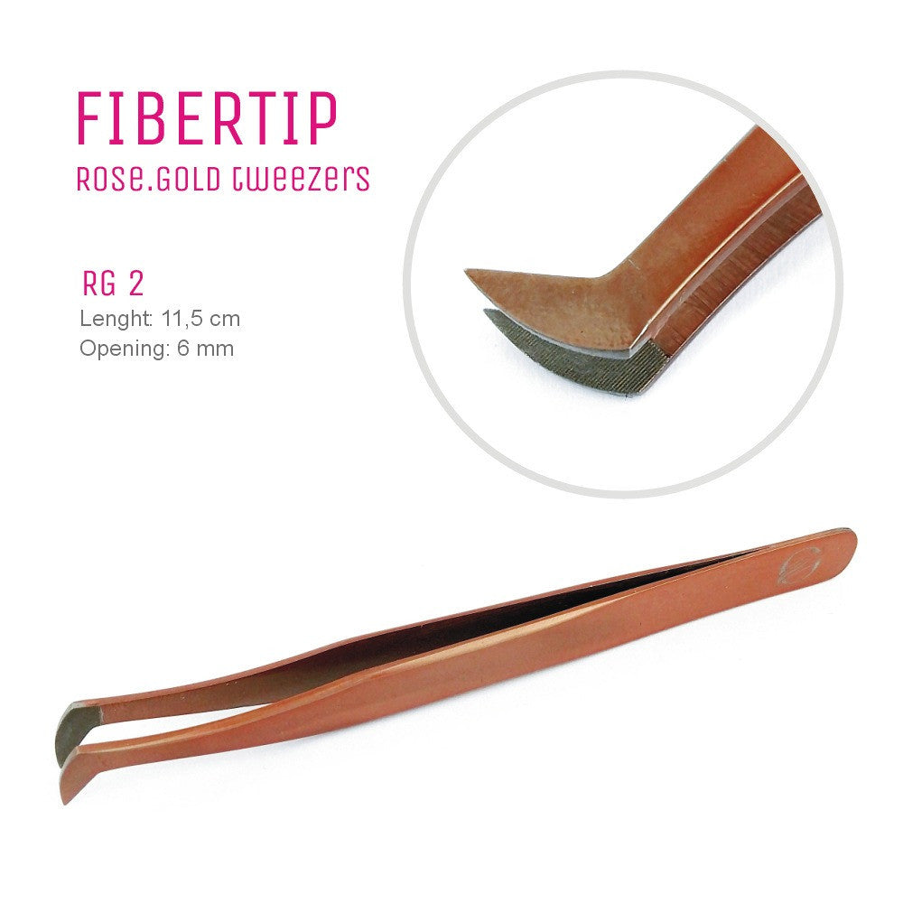 Pensete FiberTip Rose Gold, pentru extensii gene gata facute sau volum in mana, pentru incepatori