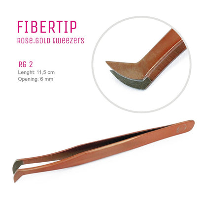 Pensete FiberTip Rose Gold, pentru extensii gene gata facute sau volum in mana, pentru incepatori