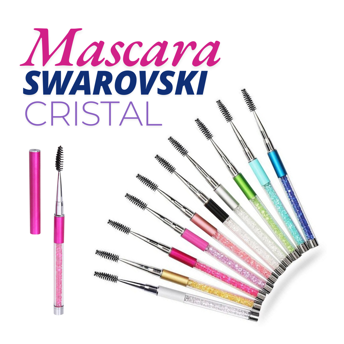 Periuta Mascara Swarovski 1 buc. cu inchidere pentru pieptanarea extensiilor de gene