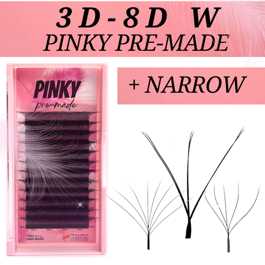 Pre-made Curbura D Pinky - Extensii gene gata facute