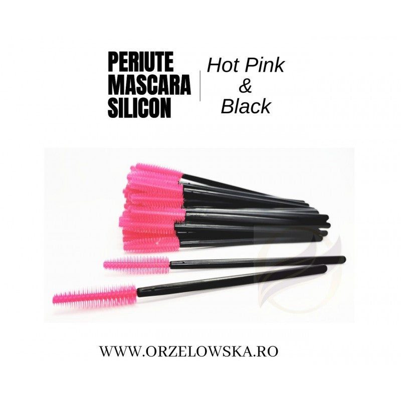 Set 50 periute mascara pentru extensii gene- Silicon, diverse culori