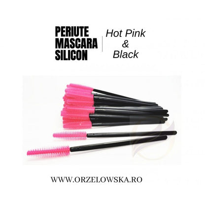 Set 50 periute mascara pentru extensii gene- Silicon, diverse culori