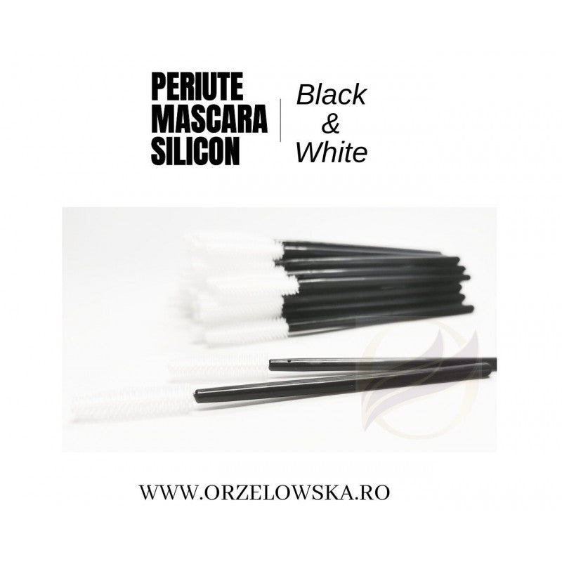 Set 50 periute mascara pentru extensii gene- Silicon, diverse culori