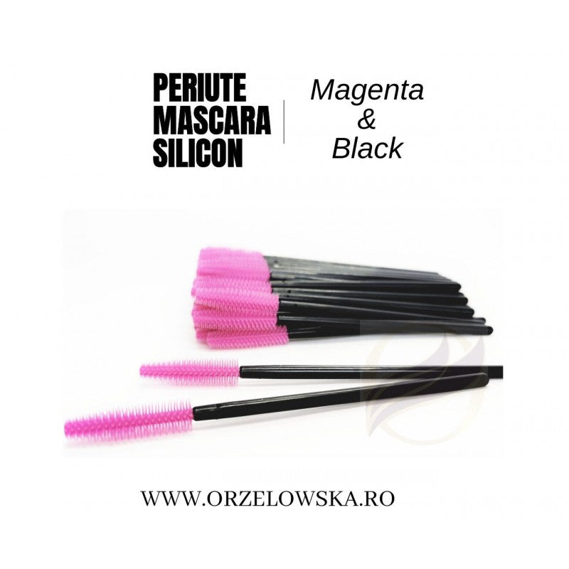 Set 50 periute mascara pentru extensii gene- Silicon, diverse culori