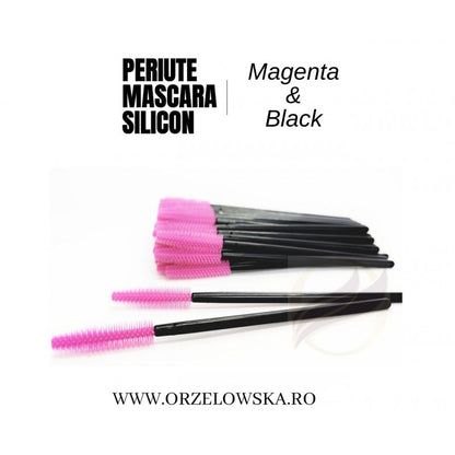 Set 50 periute mascara pentru extensii gene- Silicon, diverse culori