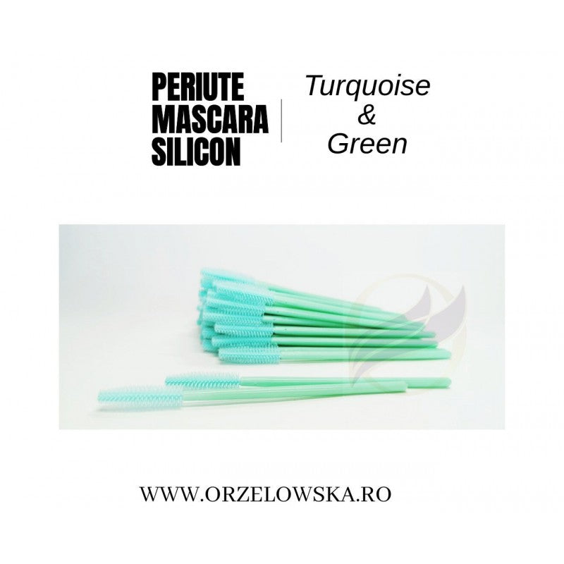 Set 50 periute mascara pentru extensii gene- Silicon, diverse culori