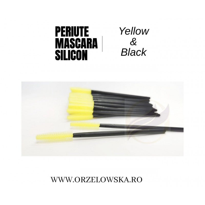 Set 50 periute mascara pentru extensii gene- Silicon, diverse culori