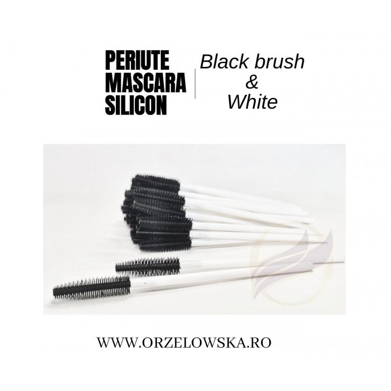 Set 50 periute mascara pentru extensii gene- Silicon, diverse culori