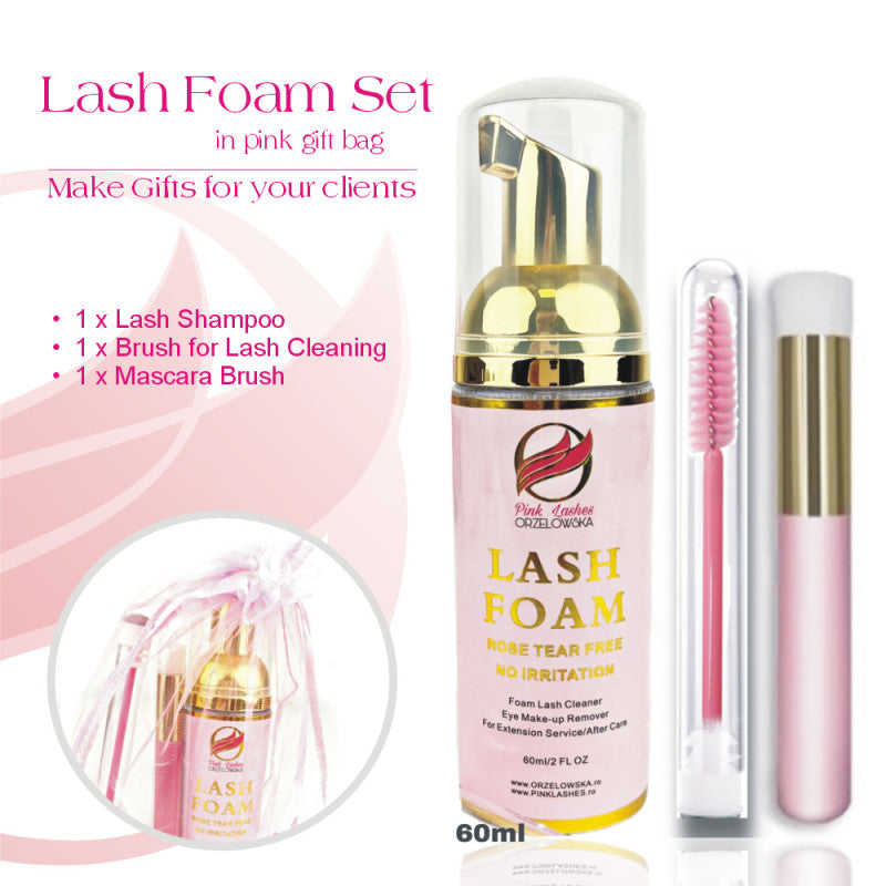 Set Spuma de curățare gene, în punga de cadou, Lash Shampoo