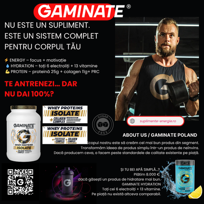 GAMINATE PROTEINA, IZOLAT DIN ZER PUR 25g/portie + Colagen 11,4g
