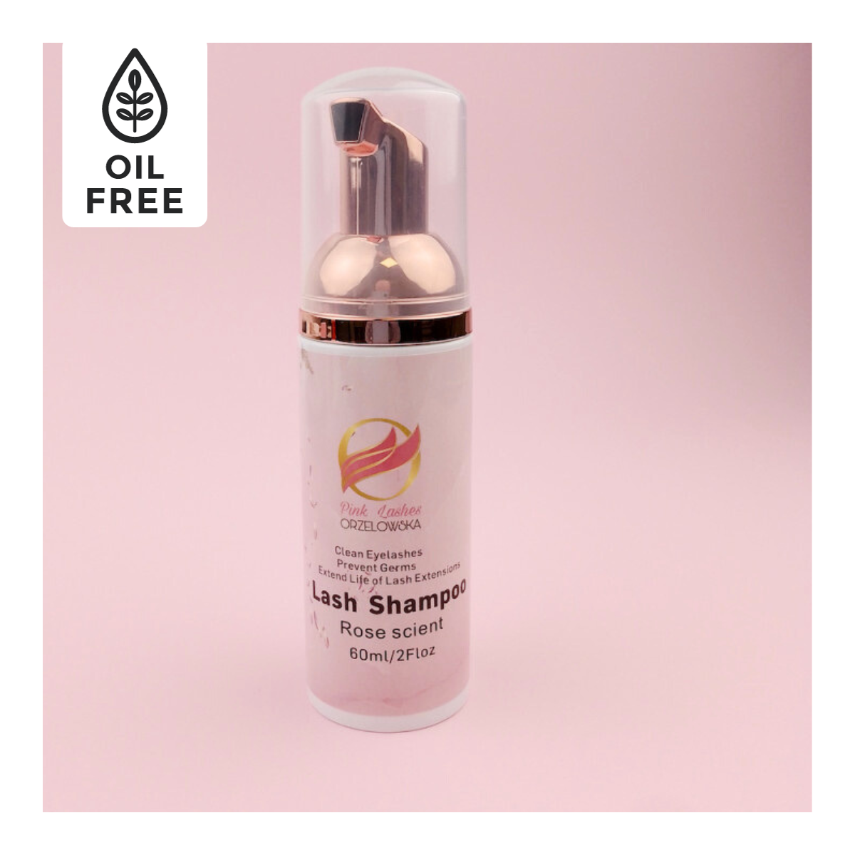 Spuma curatare gene fara ulei, capsuni sau trandafir, sampon extensii gene 60 ml